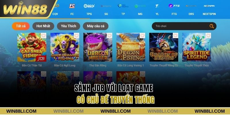Sảnh JDB với loạt game có chủ đề truyền thống