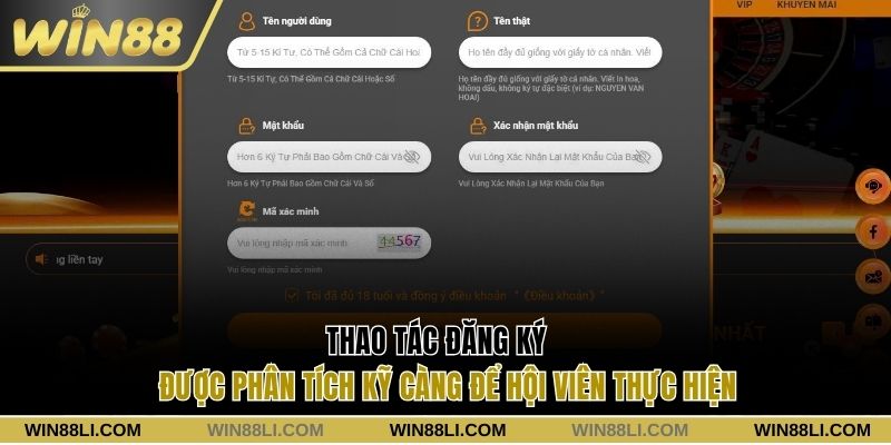 Thao tác đăng ký được phân tích kỹ càng
