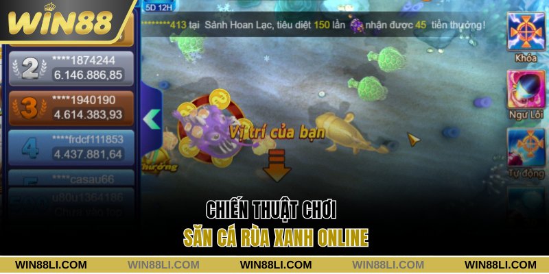 Chiến thuật chơi săn cá Rùa xanh online