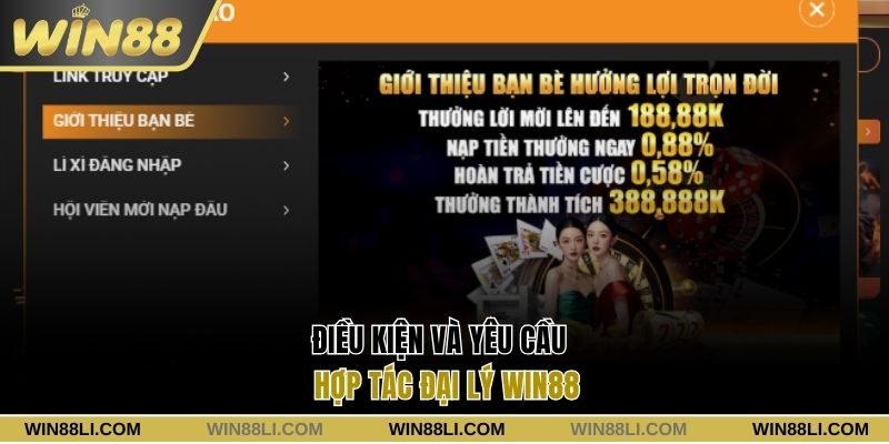 Điều kiện và yêu cầu hợp tác đại lý Win88