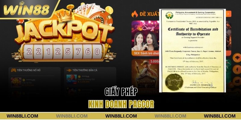 Giấy phép kinh doanh PAGCOR