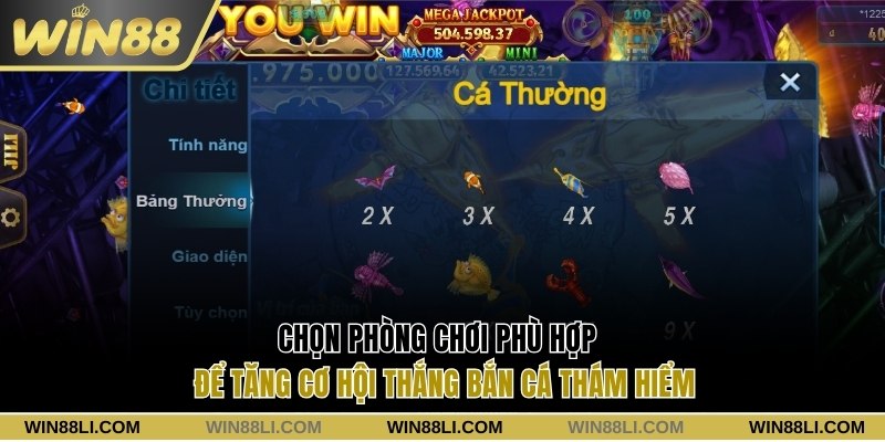 Lựa chọn phòng chơi phù hợp