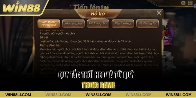 Quy tắc thối heo và tứ quý trong game