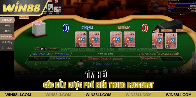 Tìm hiểu các cửa cược phổ biến trong Baccarat